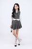 BJN93406 - Chân váy dáng xòe ngắn, cạp rời, xếp ly to, khóa sườn - JAN.