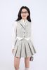 BJN93406 - Chân váy dáng xòe ngắn, cạp rời, xếp ly to, khóa sườn - JAN.