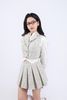 BJN93406 - Chân váy dáng xòe ngắn, cạp rời, xếp ly to, khóa sườn - JAN.