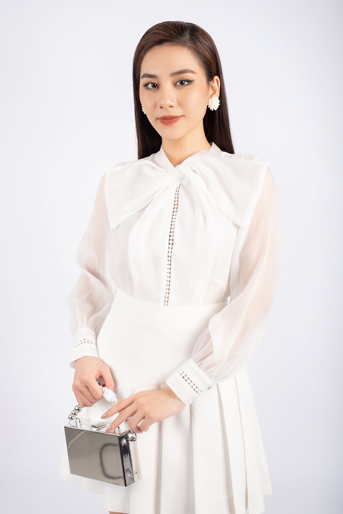 FJN7648 - Chân váy dạo phố vải thô dáng Xoè cạp liền xếp ly bản to tạo kiểu - PANTIO