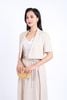 FJD51242 - Chân váy công sở vải Linen hai lớp lót habutai dáng suông dài cạp phối dây thắt eo tạo kiểu thân váy xếp ly bung nhẹ khoá thân sau - PANTIO