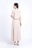 FJD51242 - Chân váy công sở vải Linen hai lớp lót habutai dáng suông dài cạp phối dây thắt eo tạo kiểu thân váy xếp ly bung nhẹ khoá thân sau - PANTIO