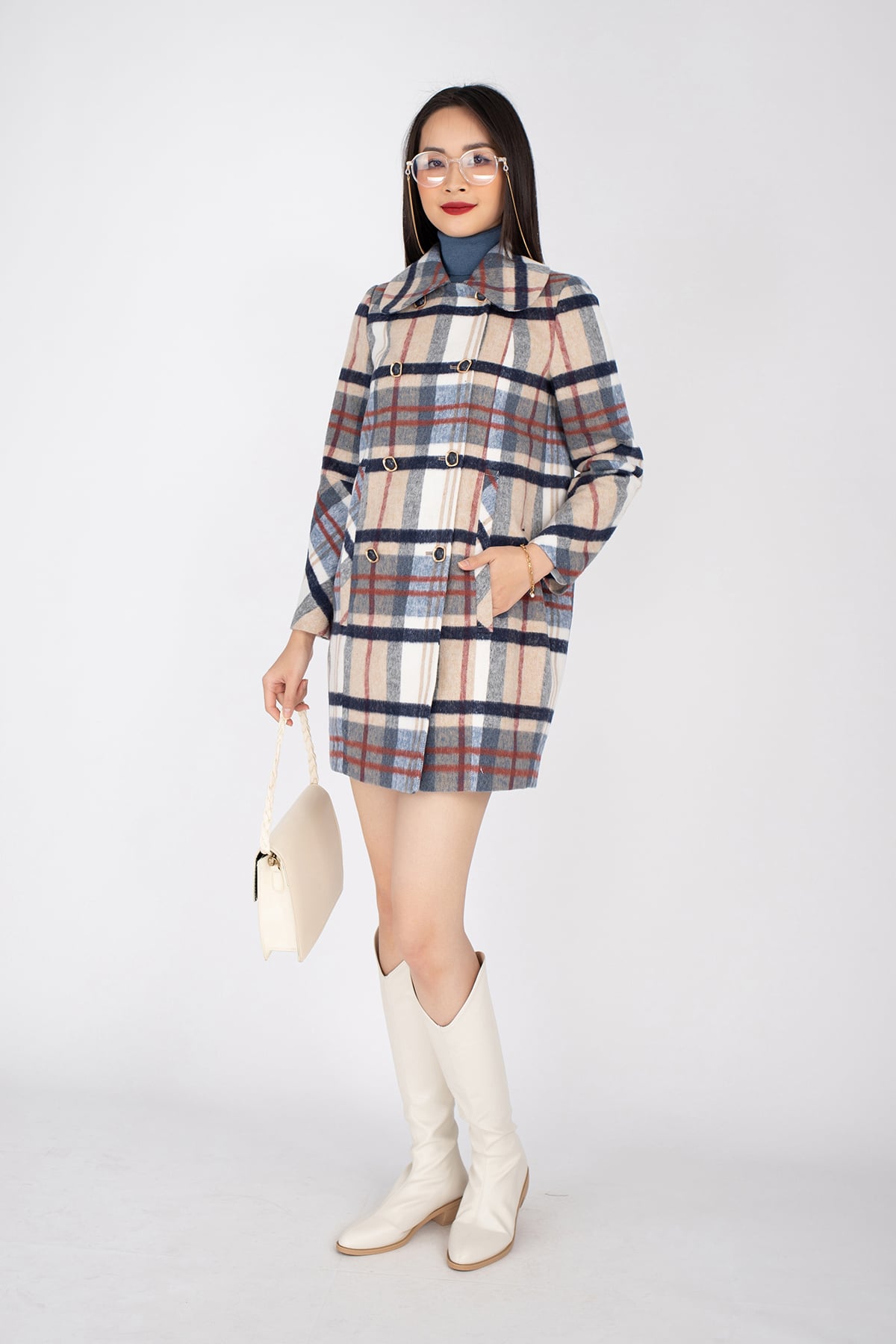 Áo măng tô chất liệu dạ dáng dài cổ bẻ dài tay FAM9475 - PANTIO