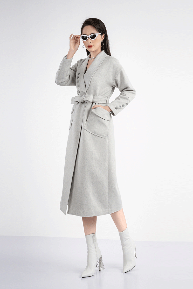 Áo măng to túi ốp to chất liêu dạ dáng dài FAM9484 - PANTIO