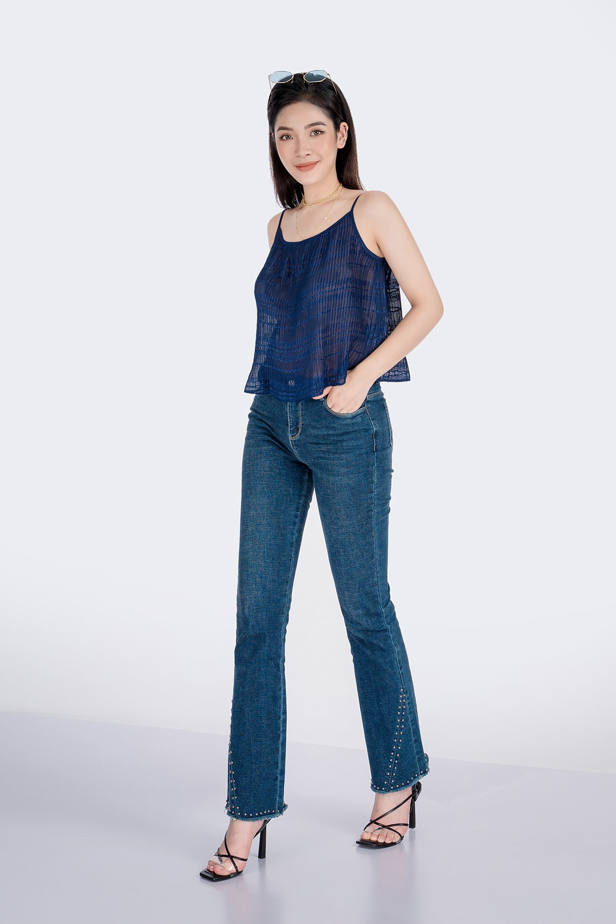 FAO5104 - Áo hai dây chất liệu chiffon - PANTIO