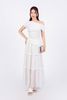 FJD51212 - Chân váy dài vải Chiffon hoa dáng suông thân váy xếp tầng tạo kiểu cạp phối chun co giãn - PANTIO