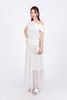 FJD51212 - Chân váy dài vải Chiffon hoa dáng suông thân váy xếp tầng tạo kiểu cạp phối chun co giãn - PANTIO