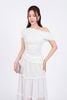 FJD51212 - Chân váy dài vải Chiffon hoa dáng suông thân váy xếp tầng tạo kiểu cạp phối chun co giãn - PANTIO