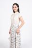 FJD11253 - Chân váy dài công sở vải cotton hoa dáng suông thân váy phối ly bung tạo xoè khóa thân sau - PANTIO