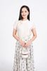 FJD11253 - Chân váy dài công sở vải cotton hoa dáng suông thân váy phối ly bung tạo xoè khóa thân sau - PANTIO