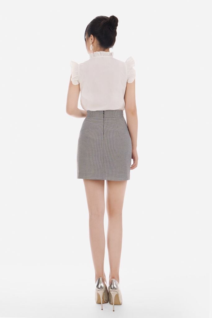 Áo sơ mi chất liệu thô Kate dáng suông không tay FAS32856 - PANTIO