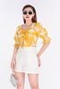 FAS33014 - Áo sơ mi chất liệu thô kate cổ chữ V - PANTIO