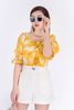 FAS33014 - Áo sơ mi chất liệu thô kate cổ chữ V - PANTIO