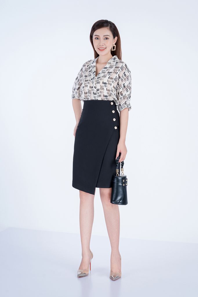 FJD3867 - Chân váy dài chất liệu thô - PANTIO