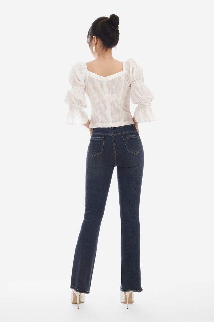 Áo sơ mi chất liệu thô dáng ngắn dài tay FAS33026 - PANTIO