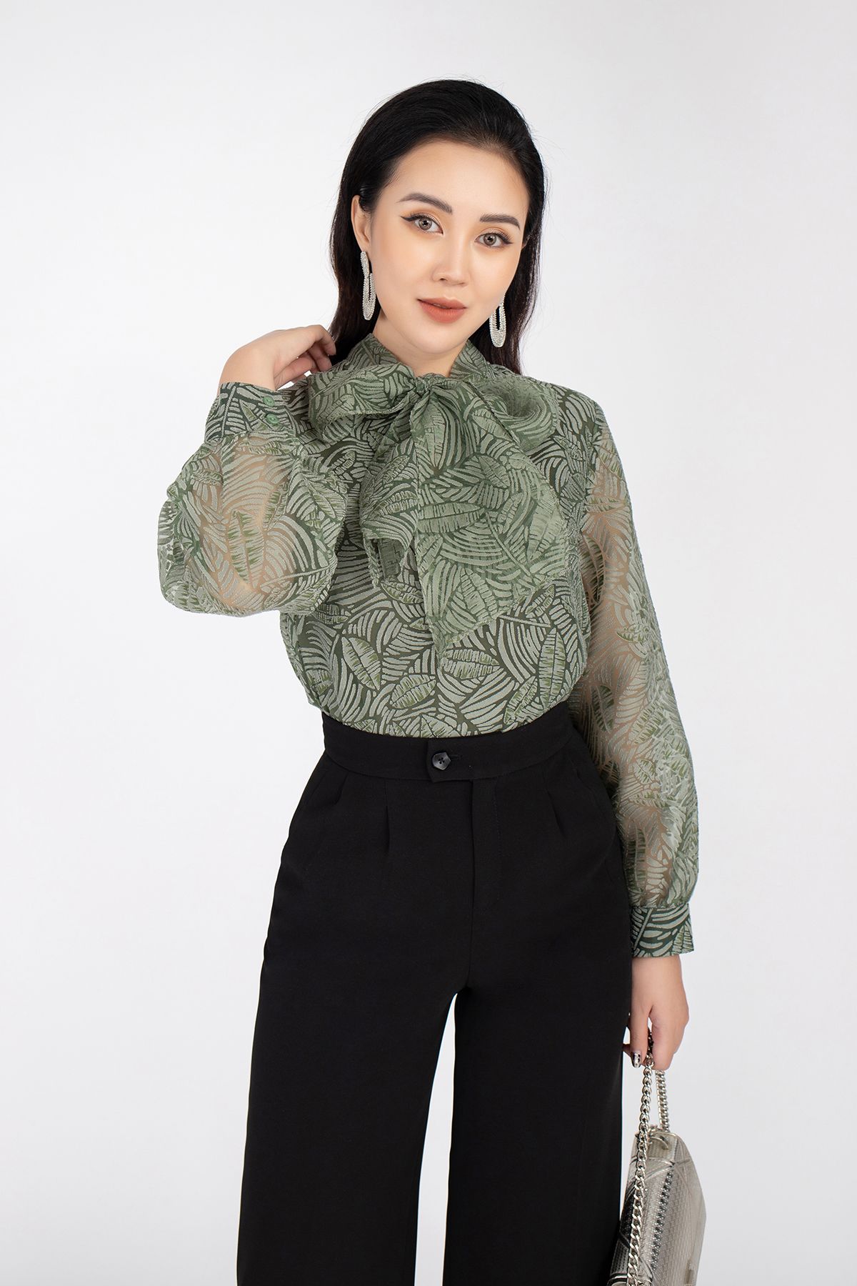 BQD72519 - Quần dài ống suông chất liệu Tuyt-si túi sườn - PANTIO