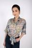 FAS33213 - Áo sơ mi dạo phố chất liệu lụa dáng croptop nẹp gấu buộc nơ - PANTIO