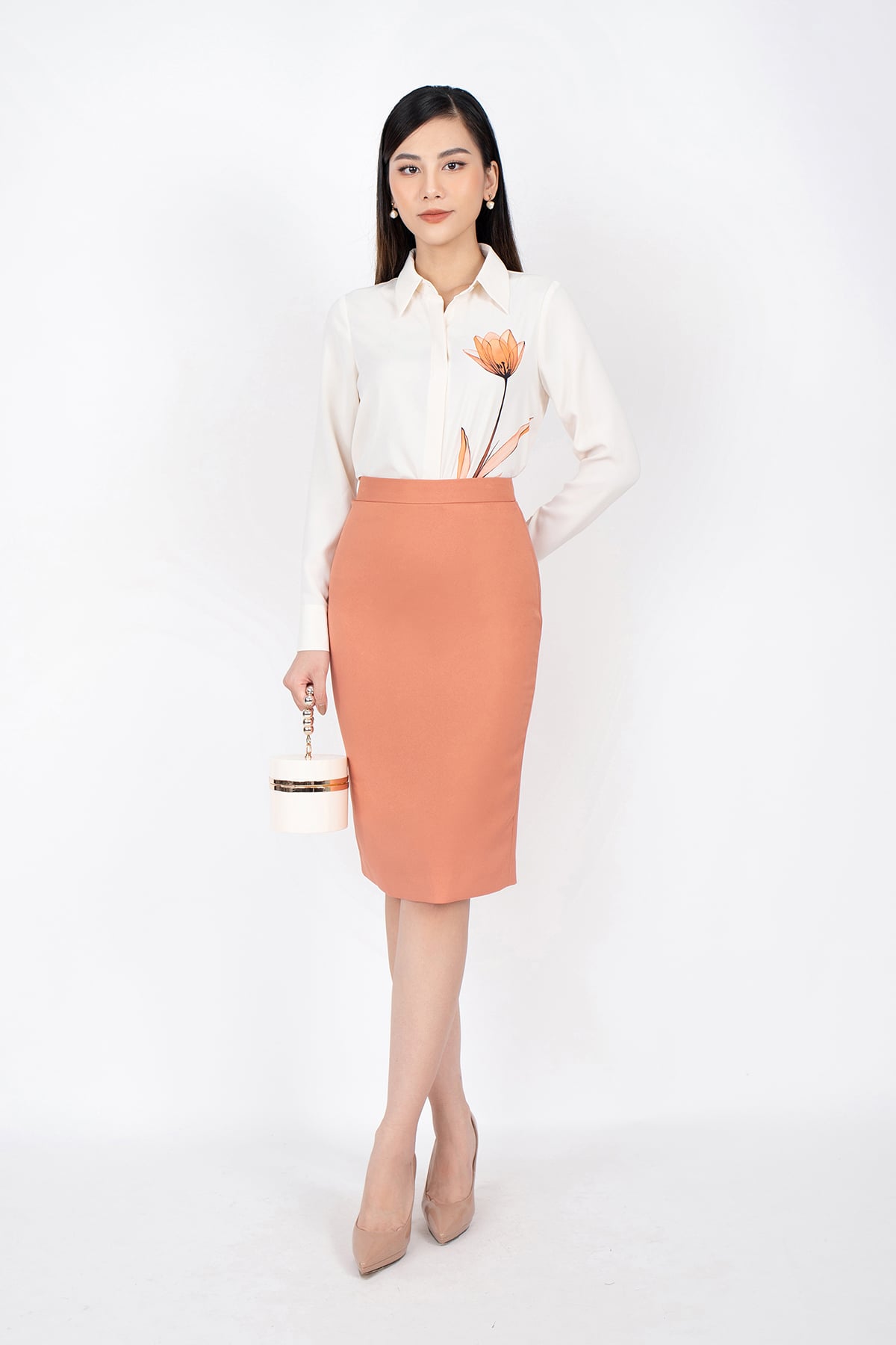 BJD92526-2 - Chân váy chất liệu thô dày dáng bút chì - PANTIO