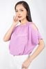 FAS33263 - Áo kiểu dạo phố vải thô đũi dáng croptop cạp chun cổ thuyền rút nhún ốp túi ngực - PANTIO