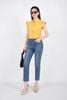 FQB123 - Quần jean dạo phố vải denim dáng ôm gấu xẻ đính khuy trang trí - PANTIO