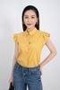 FQB123 - Quần jean dạo phố vải denim dáng ôm gấu xẻ đính khuy trang trí - PANTIO