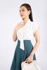 FJD3993 - Chân váy midi công sở vải thô dáng xòe cạp tạo kiểu đính cúc trang trí - PANTIO