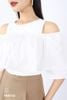 FAS33491 - Áo kiểu dạo phố vải linen dáng croptop vai cut- PANTIO