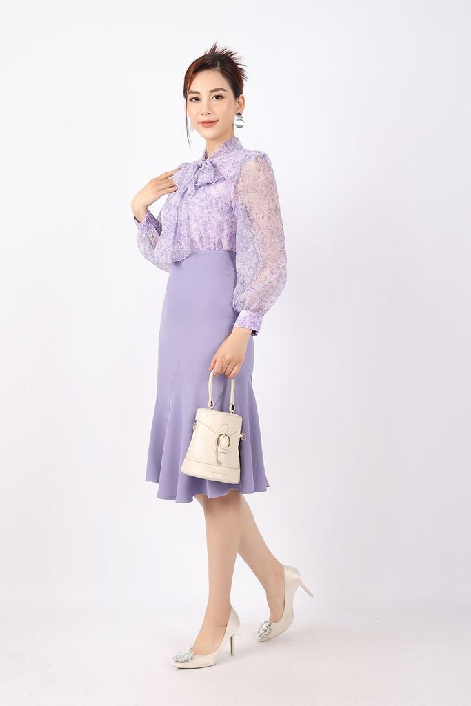 FJD51068 - Chân váy công sở vải tuytsi dáng bút chì Xoè đuôi cá cạp liền khóa thân sau - PANTIO