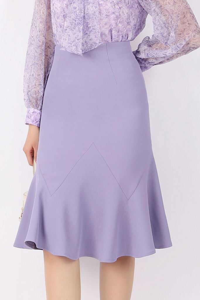 FJD51068 - Chân váy công sở vải tuytsi dáng bút chì Xoè đuôi cá cạp liền khóa thân sau - PANTIO