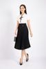 FJD91039 - Chân váy công sở vải thô dáng Xoè rập ly phối đai trang trí khóa thân sau - PANTIO