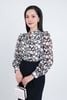 FAS33668 - Áo sơ mi công sở vải Chifon mỏng hai lớp cổ tròn xẻ vai áo phói bèo xếp ly tay bồng nhẹ - PANTIO