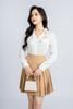 BJN12997 - Chân váy công sở vải thô dáng xòe xếp ly hông tạo kiểu - PANTIO