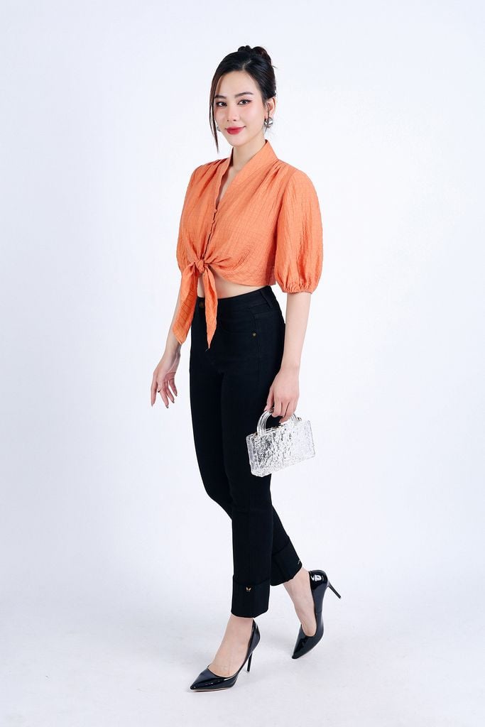 FQB172 - Quần Jean cao cấp vải Denim dáng ôm gấu gập tạo kiểu - PANTIO