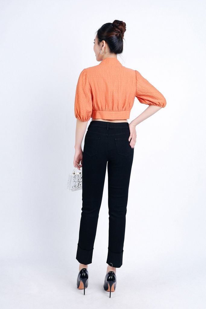 FQB172 - Quần Jean cao cấp vải Denim dáng ôm gấu gập tạo kiểu - PANTIO