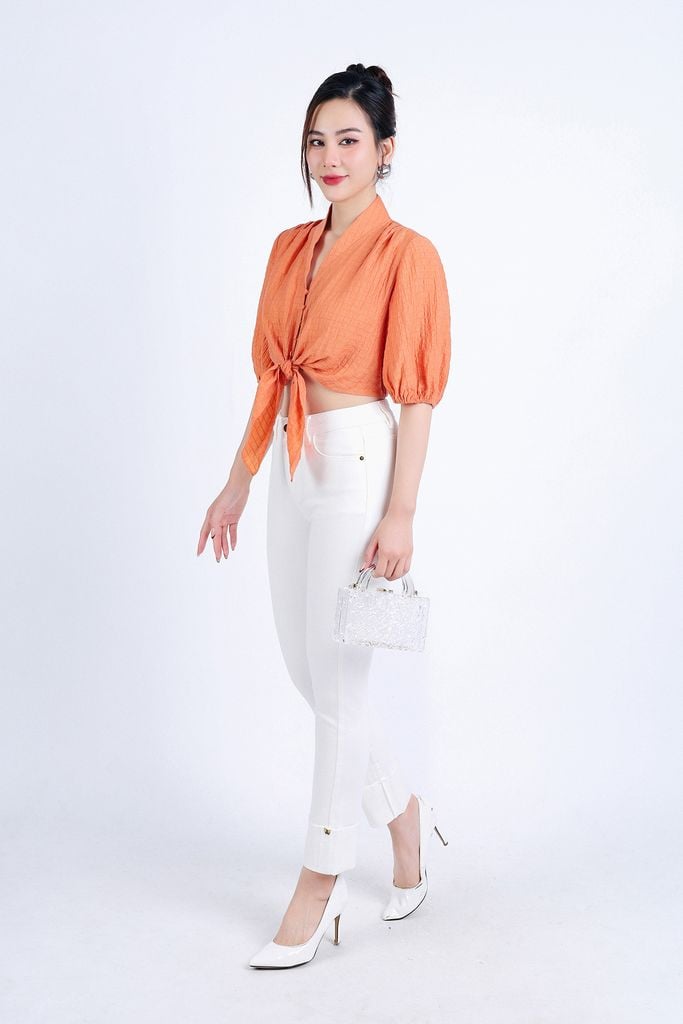 FQB172 - Quần Jean cao cấp vải Denim dáng ôm gấu gập tạo kiểu - PANTIO