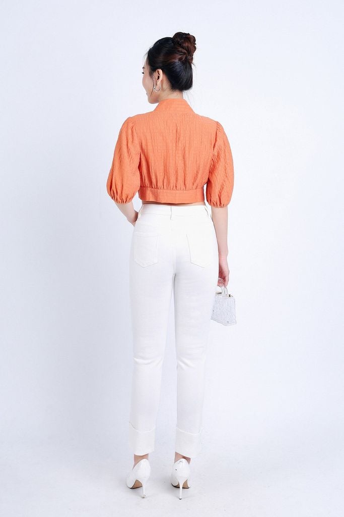 FQB172 - Quần Jean cao cấp vải Denim dáng ôm gấu gập tạo kiểu - PANTIO