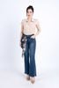 FQB174 - Quần Jean cao cấp vải Denim dáng loe ống vẩy kèm dây vải tạo kiểu - PANTIO