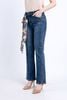FQB174 - Quần Jean cao cấp vải Denim dáng loe ống vẩy kèm dây vải tạo kiểu - PANTIO