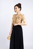 FQL5498 - Quần công sở vải tuytsi dáng suông ống rộng phối ly bong giả váy khoá thân sau - PANTIO