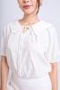 FAS33746 - Áo kiểu thô đũi dáng croptop cổ kiểu phối dây nơ gấu áo bo chun - PANTIO