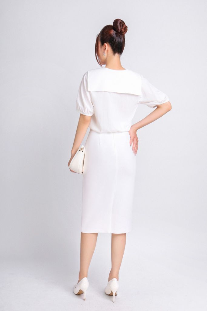 FAS33746 - Áo kiểu thô đũi dáng croptop cổ kiểu phối dây nơ gấu áo bo chun - PANTIO