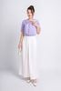 FAS33746 - Áo kiểu thô đũi dáng croptop cổ kiểu phối dây nơ gấu áo bo chun - PANTIO