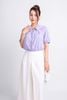 FAS33746 - Áo kiểu thô đũi dáng croptop cổ kiểu phối dây nơ gấu áo bo chun - PANTIO