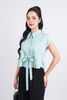 FQD51101 - Quần công sở vải tuyp xy dáng suông dài eo cut chữ V vạt bất đối xứng phối khuy trang trí khoá thân sau - PANTIO