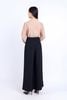 FAS33763 - Áo sơ mi công sở vải thô mỏng dáng suông cổ đức xẻ chữ V sâu thân áo đính phụ kiện kim loại trang trí - PANTIO