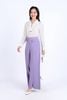 FAS33763 - Áo sơ mi công sở vải thô mỏng dáng suông cổ đức xẻ chữ V sâu thân áo đính phụ kiện kim loại trang trí - PANTIO