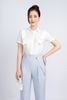 FQD51115 - Quần công sở vải denim dáng baggy hông phối vạt đính khuy tạo kiểu khoá thân sau - PANTIO