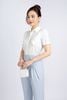 FQD51115 - Quần công sở vải denim dáng baggy hông phối vạt đính khuy tạo kiểu khoá thân sau - PANTIO