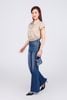 FAS33779 - Áo sơ mi công sở vải thô mỏng dáng croptop cổ đức eo rút thun tạo kiểu cài khuy trước - PANTIO