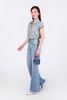 FAS33779 - Áo sơ mi công sở vải thô mỏng dáng croptop cổ đức eo rút thun tạo kiểu cài khuy trước - PANTIO